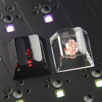  Полностью прозрачная механическая клавиатура PC Keycap Gamer Кристально Чистая Черная Подсветка RGB Индивидуальные колпачки для ключей DIY Профиль Cherry R4