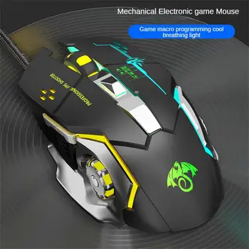  Проводная игровая мышь RYRA с подсветкой, 3500 точек на дюйм, RGB Подсветка, Компьютерная оптическая мышь, Геймерские мыши, Эргономичные USB-игровые мыши для ПК, ноутбуков