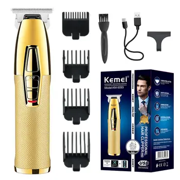  Профессиональная Перезаряжаемая Машинка для стрижки волос и бороды Kemei, USB-зарядка, Высокоскоростная Электрическая машинка для стрижки волос KM-5093