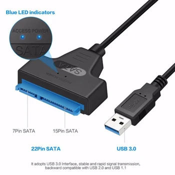  Прочный адаптер SSD HDD USB 3.0 для SATA-накопителя, кабель-конвертер, кабели SATA Easy Drive Line