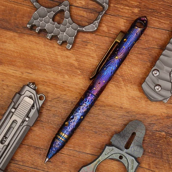  Ручная работа, ограниченная серия, Титановая тактическая ручка с высококачественным наконечником из вольфрамовой стали, Оружие самообороны, ручка для бизнеса EDC