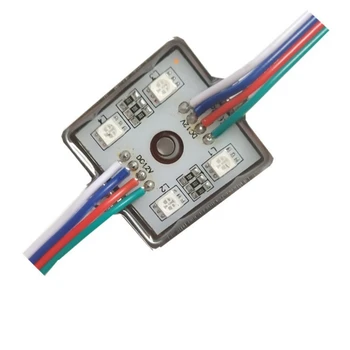 Светодиодный модуль заднего освещения RGB, сменный 4LED 5050SMD, 3 чипа, Квадратный Водонепроницаемый алюминиевый корпус, 40 шт./лот
