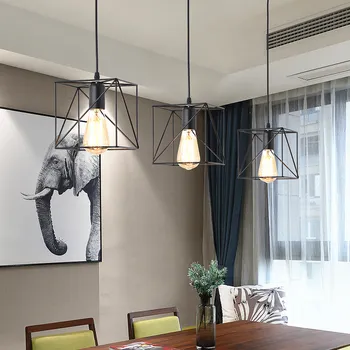  Светодиодный подвесной светильник в скандинавском ретро-стиле, оригинальная подвесная лампа, промышленный ветер, лофт, ресторан, кухня, железные художественные светильники