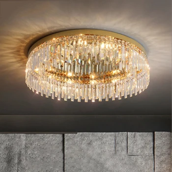  Современные потолочные светильники в скандинавском стиле, светодиодная подвесная лампа, Золотое Хромированное зеркало, Хрустальный светильник для спальни, Потолочный светильник для гостиной, кухни