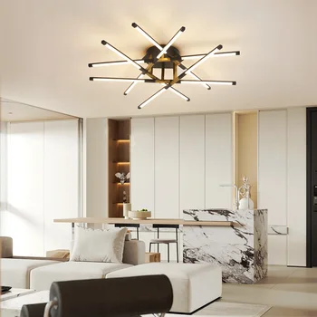  Современный светодиодный потолочный светильник в гостиной, спальне, столовой, светодиодный потолочный светильник, уникальная акриловая кухня, круглый внутренний светильник