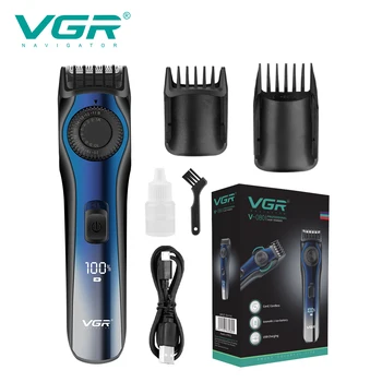  Триммер для волос VGR, Перезаряжаемая Машинка для стрижки волос, Электрическая Машинка для стрижки волос, Портативный Парикмахерский Триммер с цифровым дисплеем для мужчин V-080
