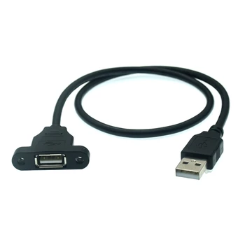  Удлинительный M/f кабель USB 2.0 От Мужчины К Женщине, Кабель для зарядки и Передачи данных, Шнур С Винтовым Креплением На панель, Фольга + Плетеный Экранированный интервал 28 мм