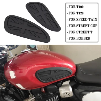  Универсальная Ретро мотоциклетная противоскользящая накладка на бак, Боковая газовая Накладка на колено, тяговые накладки, защитная наклейка Для Harley Honda Yamaha T120