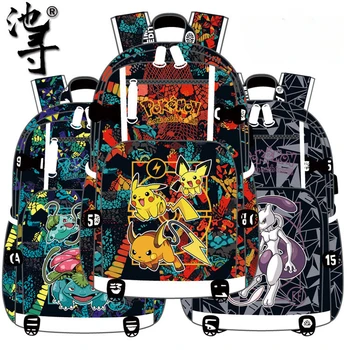  Школьный рюкзак Pokémon Joint, Мужской Рюкзак Jenny Turtle Charmander, Большая Вместительность, Индивидуальность, Школьная сумка с Рисунком Аниме, Mochila