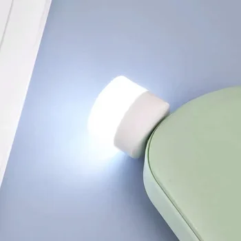  Штекерная Лампа Компьютерная Мобильная Зарядка USB Маленькие Книжные Лампы LED Защита Глаз Лампа Для Чтения Маленький Круглый Светильник Ночник