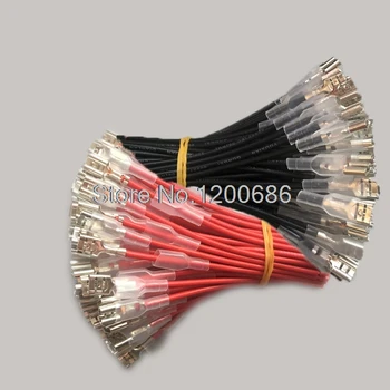  Штепсельные вилки 10 см, клеммы 6,3 мм, разъемы для подключения аккумулятора, кабель 50 шт./25 пар, красный и черный провод 0,75 мм2