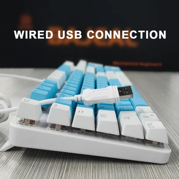 Эффекты освещения Rgb, Проводная клавиатура USB, двухцветная Мини-игровая клавиатура с подключаемой осью, 104 клавиши, Набор колпачков для ключей, механическая клавиатура